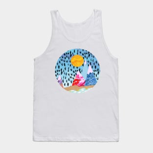 Abstract collage mountains - colorful pop art Tank Top